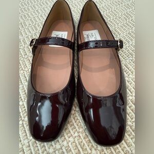 Paolo Linea Burgundy Mary-Jane Flats worn once, size 8